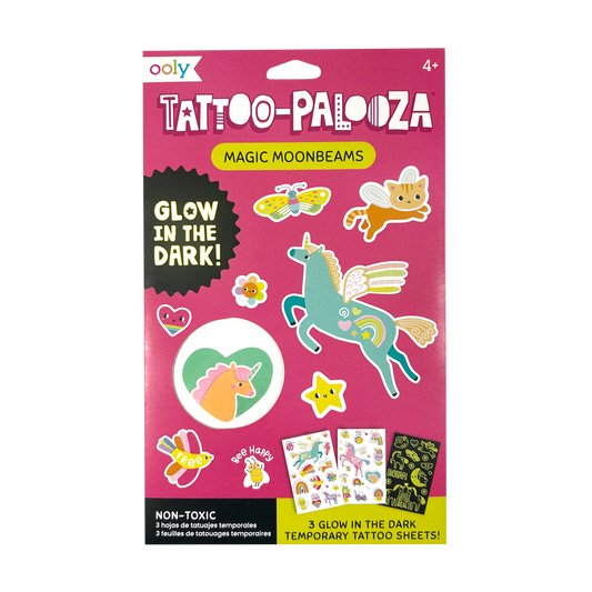 Tattoo Palooza: Magic Moonbeams - Glow Temporary Tattoos (3 Sheet Set)