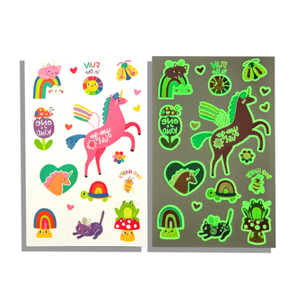 Tattoo Palooza: Magic Moonbeams - Glow Temporary Tattoos (3 Sheet Set)