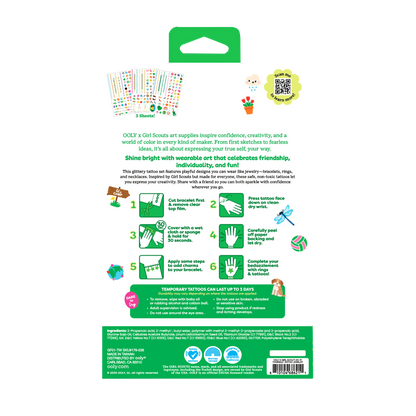OOLY x Girl Scouts: Do-It-Yourself Tattoo Jewelry (3 Sheet Set)