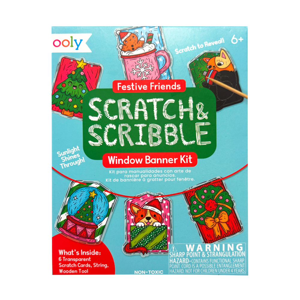 Mini Scratch & Scribble: Window Banner Kit - Festive Friends