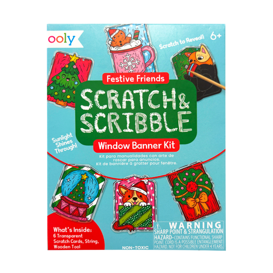 Mini Scratch & Scribble: Window Banner Kit - Festive Friends