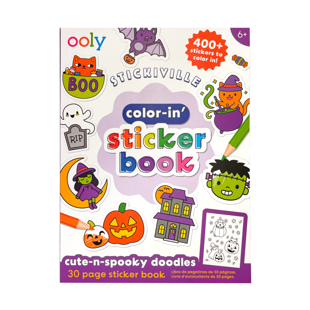 Stickiville: Color-in' Sticker Book - Cute n Spooky Doodles