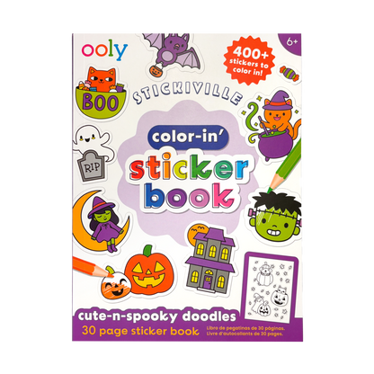 Stickiville: Color-in' Sticker Book - Cute n Spooky Doodles