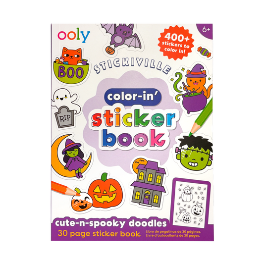 Stickiville: Color-in' Sticker Book - Cute n Spooky Doodles