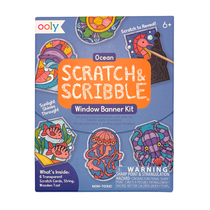Mini Scratch & Scribble: Window Banner Kit - Ocean (8 PC Set)