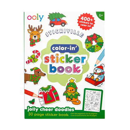 Stickiville: Color-in' Sticker Book - Jolly Cheer Doodles