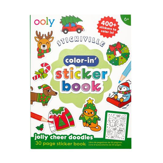 Stickiville: Color-in' Sticker Book - Jolly Cheer Doodles