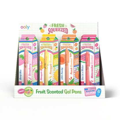Fresh Squeezed: Black Ink Scented Gel Pens (Display of 24)