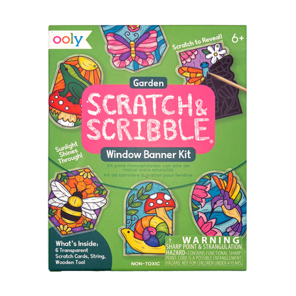 Mini Scratch & Scribble: Window Banner Kit - Garden (8 PC Set)