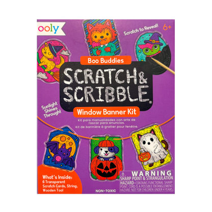 Mini Scratch & Scribble: Window Banner Kit - Boo Buddies