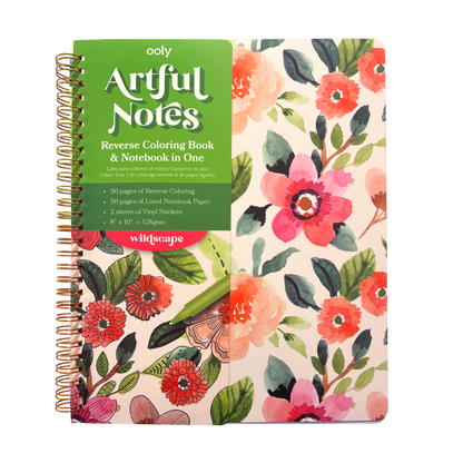 Artful Notes Notebook: Reverse Color, Take Notes - Wildscape (8" x 10", 100 Pages)