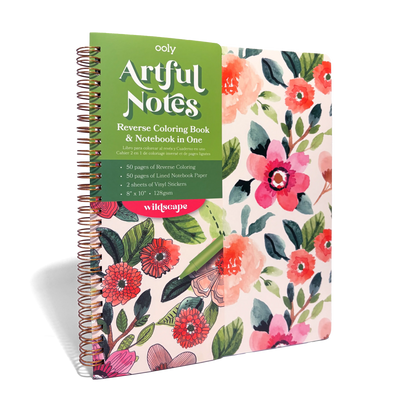 Artful Notes Notebook: Reverse Color, Take Notes - Wildscape (8" x 10", 100 Pages)