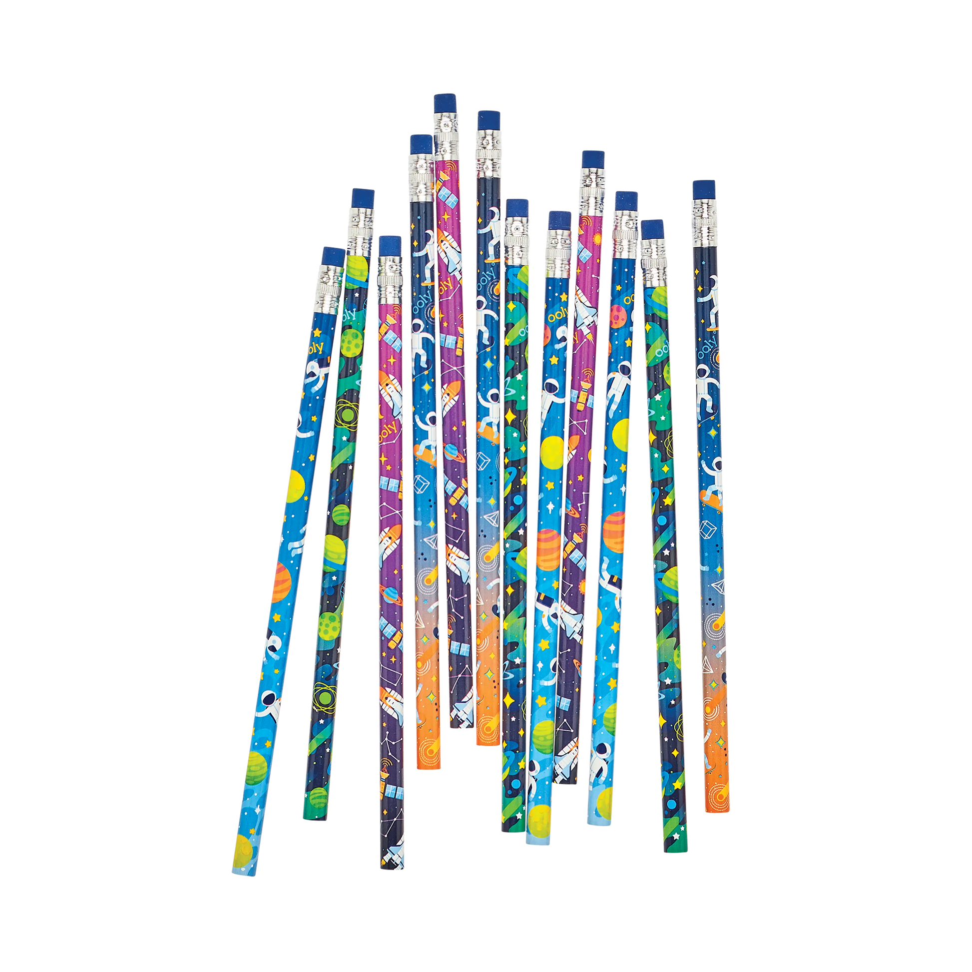 Group of unsharpened pencils from OOLY Astronaut pencil set