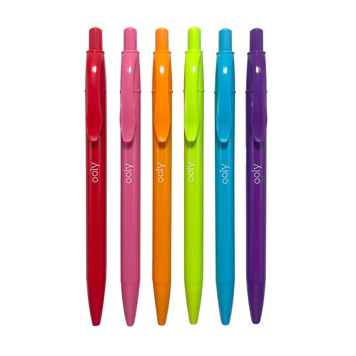 OOLY Bright Writers Colored Ink Retractable Ballpoint Pens out of packaging