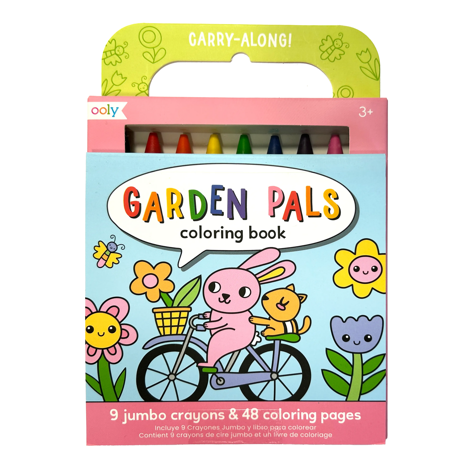 Front of packaging of Carry Along! Coloring Book and Crayon Set - Garden Pals