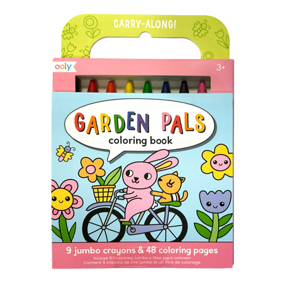 Front of packaging of Carry Along! Coloring Book and Crayon Set - Garden Pals