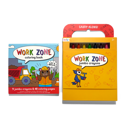 OOLY Carry Along! Coloring Book and Crayon Set - Unicorn Pals with coloring book and crayon set side by side