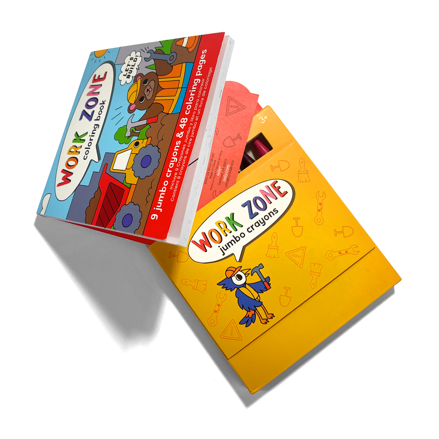 OOLY Carry Along! Coloring Book and Crayon Set - Unicorn Pals with angled coloring book and crayon set