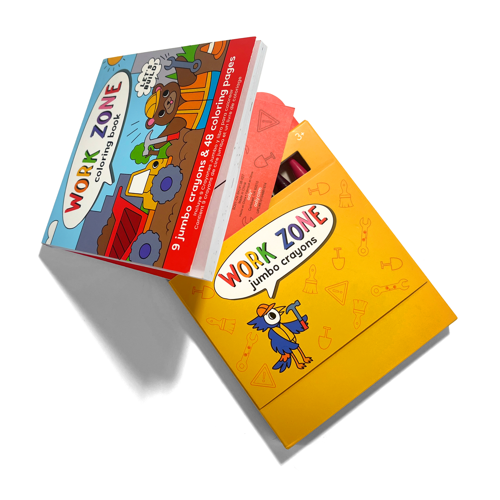 OOLY Carry Along! Coloring Book and Crayon Set - Unicorn Pals with angled coloring book and crayon set