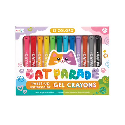 Front of packaging of OOLY Cat Parade Gel Crayons Packaging Front