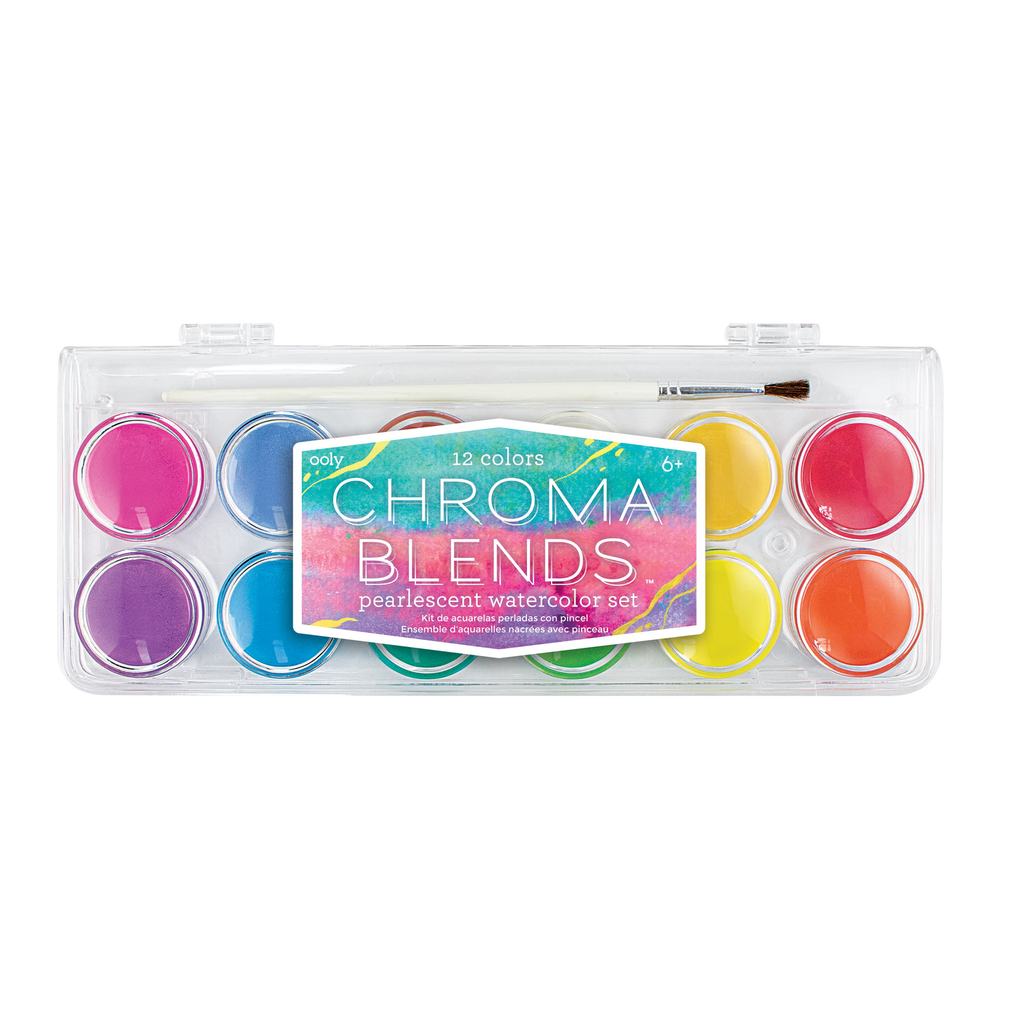 OOLY Chroma Blends Pearlescent watercolor set in closed case