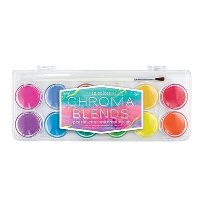 OOLY Chroma Blends Pearlescent watercolor set in closed case