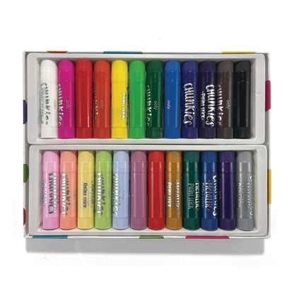 Open set of OOLY Chunkies Paint Sticks variety pack with 24 colors