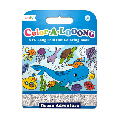 OOLY Color-A-Looong 5' Fold Out Kids Coloring Book - Ocean Adventure front of book