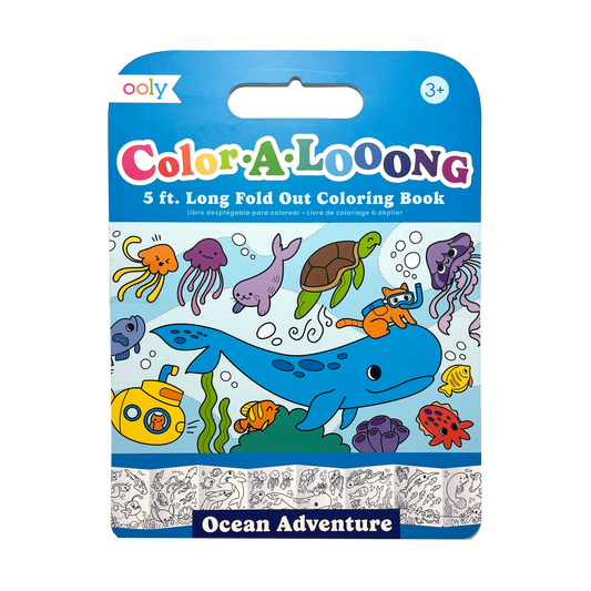 OOLY Color-A-Looong 5' Fold Out Kids Coloring Book - Ocean Adventure front of book