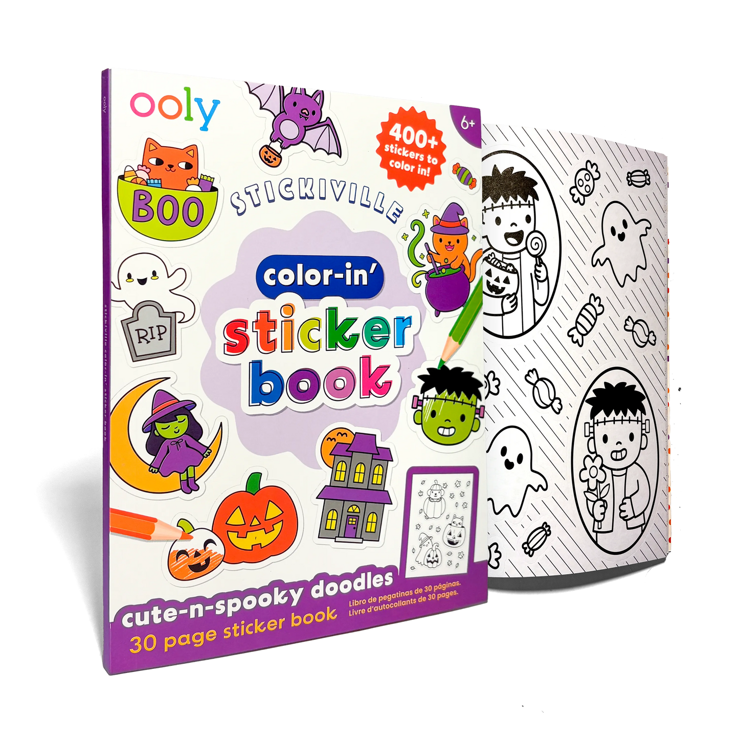 Stickiville: Color-in' Sticker Book - Cute n Spooky Doodles