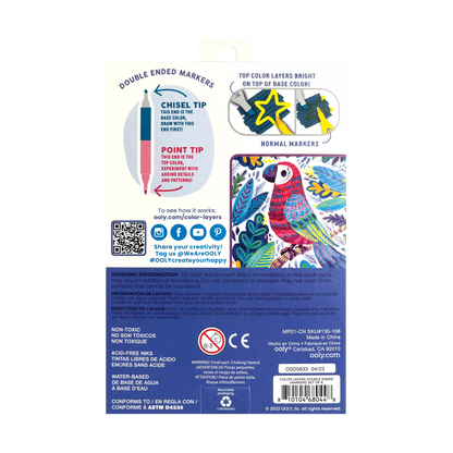 Color Layers double ended layering markers back of packing