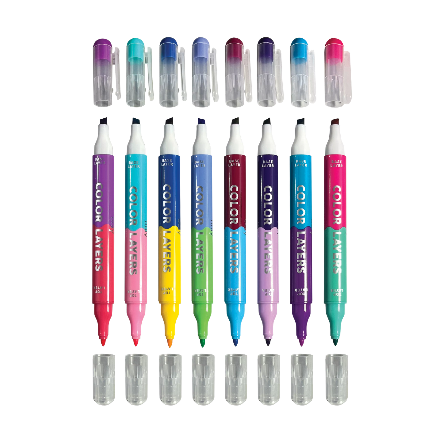 Color Layers double ended layering markers with caps off