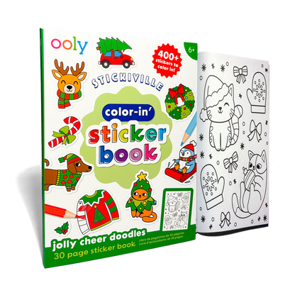 Stickiville: Color-in' Sticker Book - Jolly Cheer Doodles