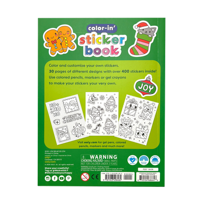 Stickiville: Color-in' Sticker Book - Jolly Cheer Doodles