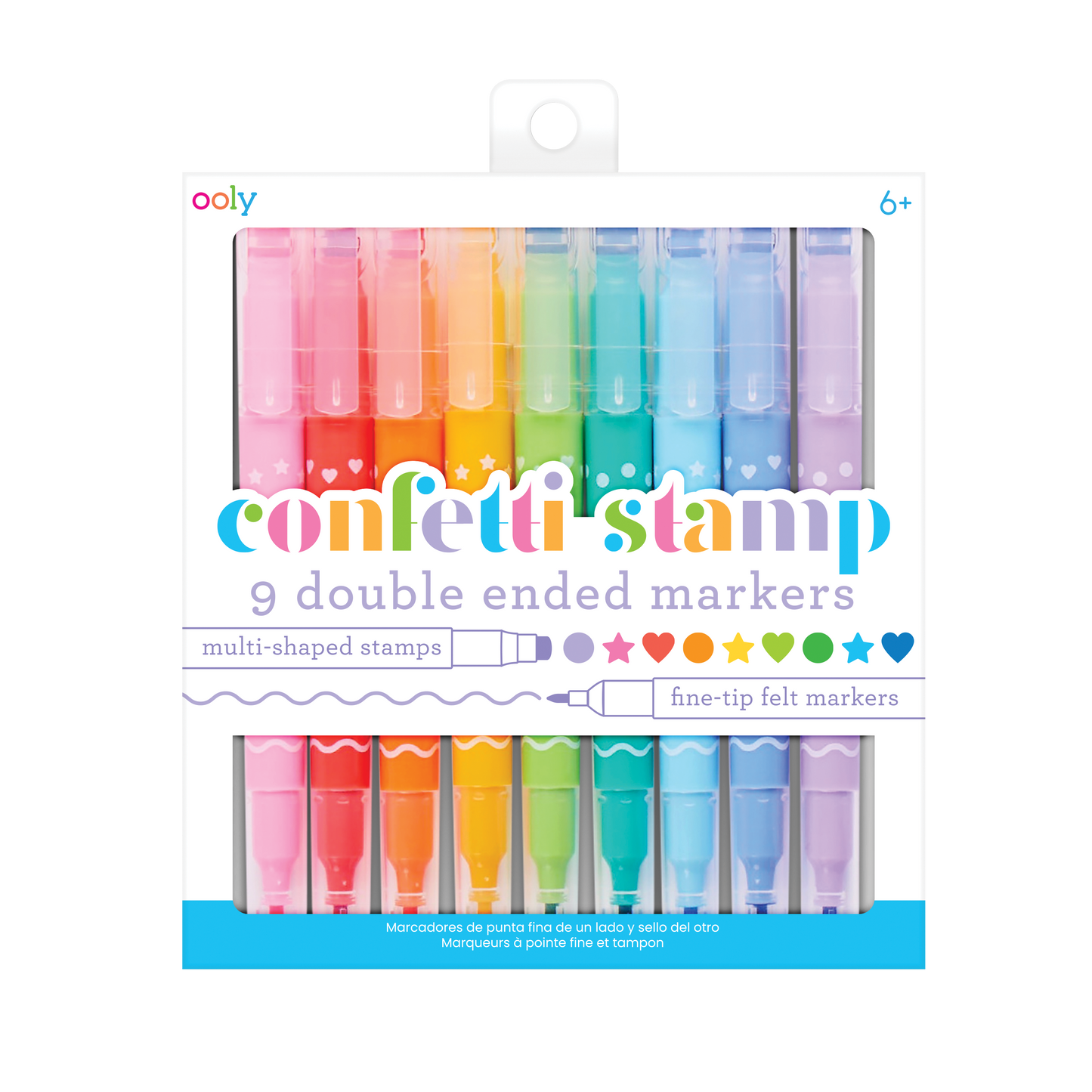 OOLY Confetti Stamp Double-Ended Markers in packaging