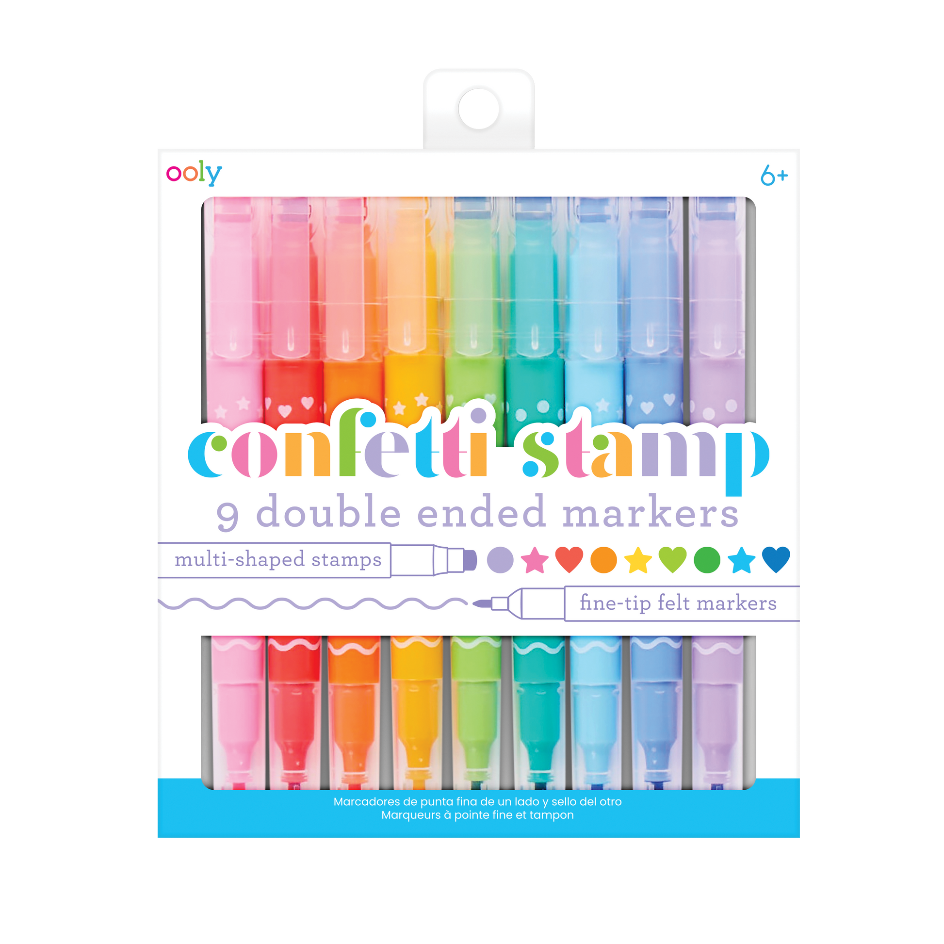 OOLY Confetti Stamp Double-Ended Markers in packaging