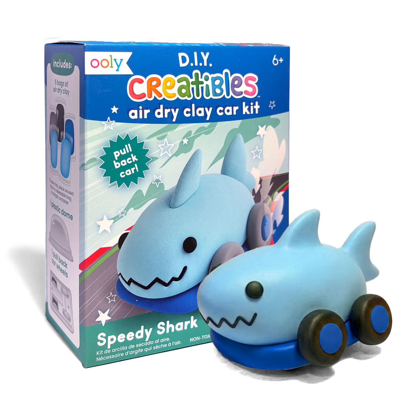 Creatibles: Air Dry Clay Car Kit - Speedy Shark (Set of 5 Colors)