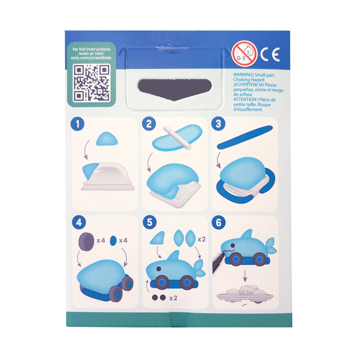 Creatibles: Air Dry Clay Car Kit - Speedy Shark (Set of 5 Colors)
