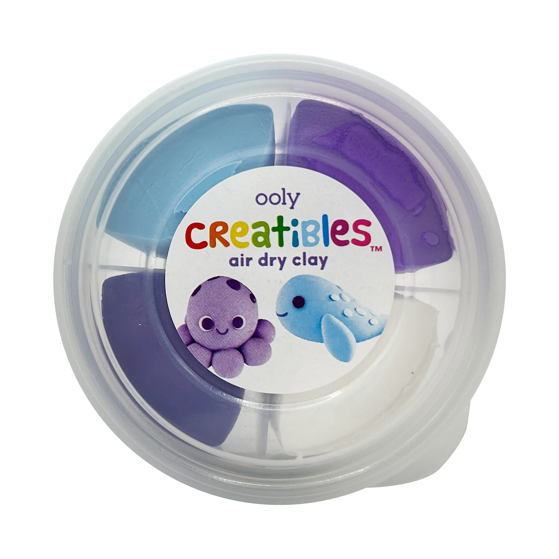 Closed tub of OOLY Creatibles Mini Air Dry Clay Kit - Ocean BFFs