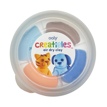 Closed tub of OOLY Creatibles Mini Air Dry Clay Kit - Pet BFFs
