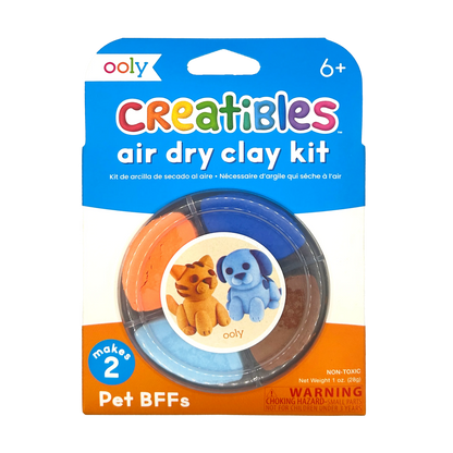 Front of packaging of OOLY Creatibles Mini Air Dry Clay Kit - Pet BFFs