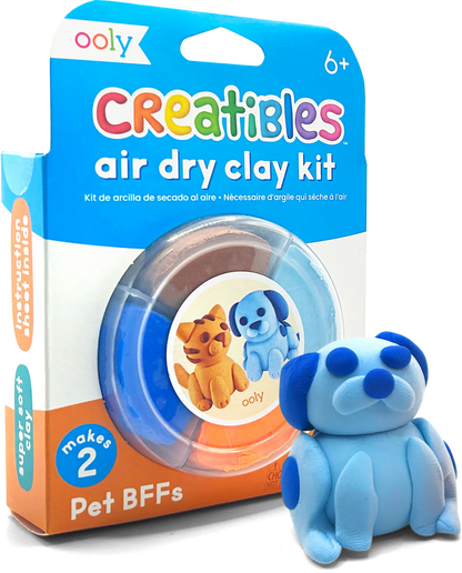 Quarter angle of packaging of OOLY Creatibles Mini Air Dry Clay Kit - Pet BFFs