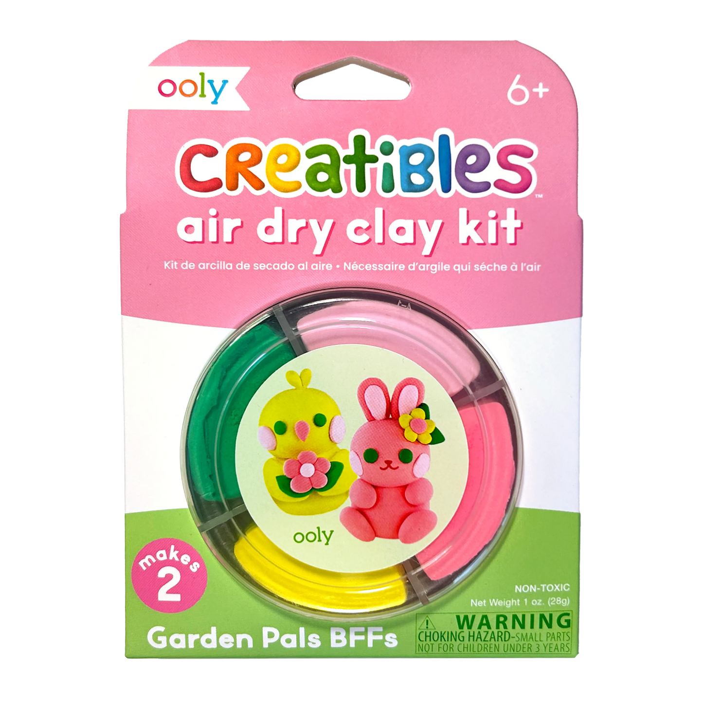 Front of packaging of Creatibles Mini Air Dry Clay Kit - Garden Pals BFFs