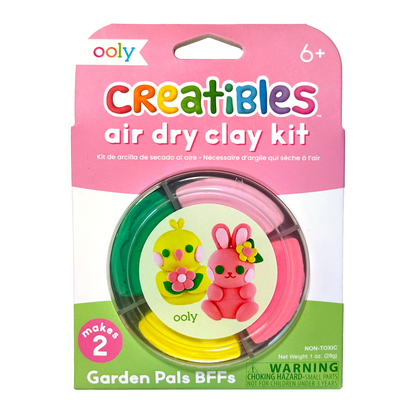 Front of packaging of Creatibles Mini Air Dry Clay Kit - Garden Pals BFFs