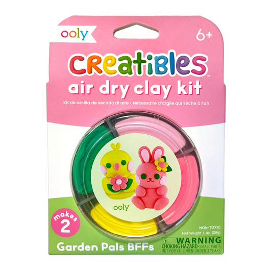 Front of packaging of Creatibles Mini Air Dry Clay Kit - Garden Pals BFFs