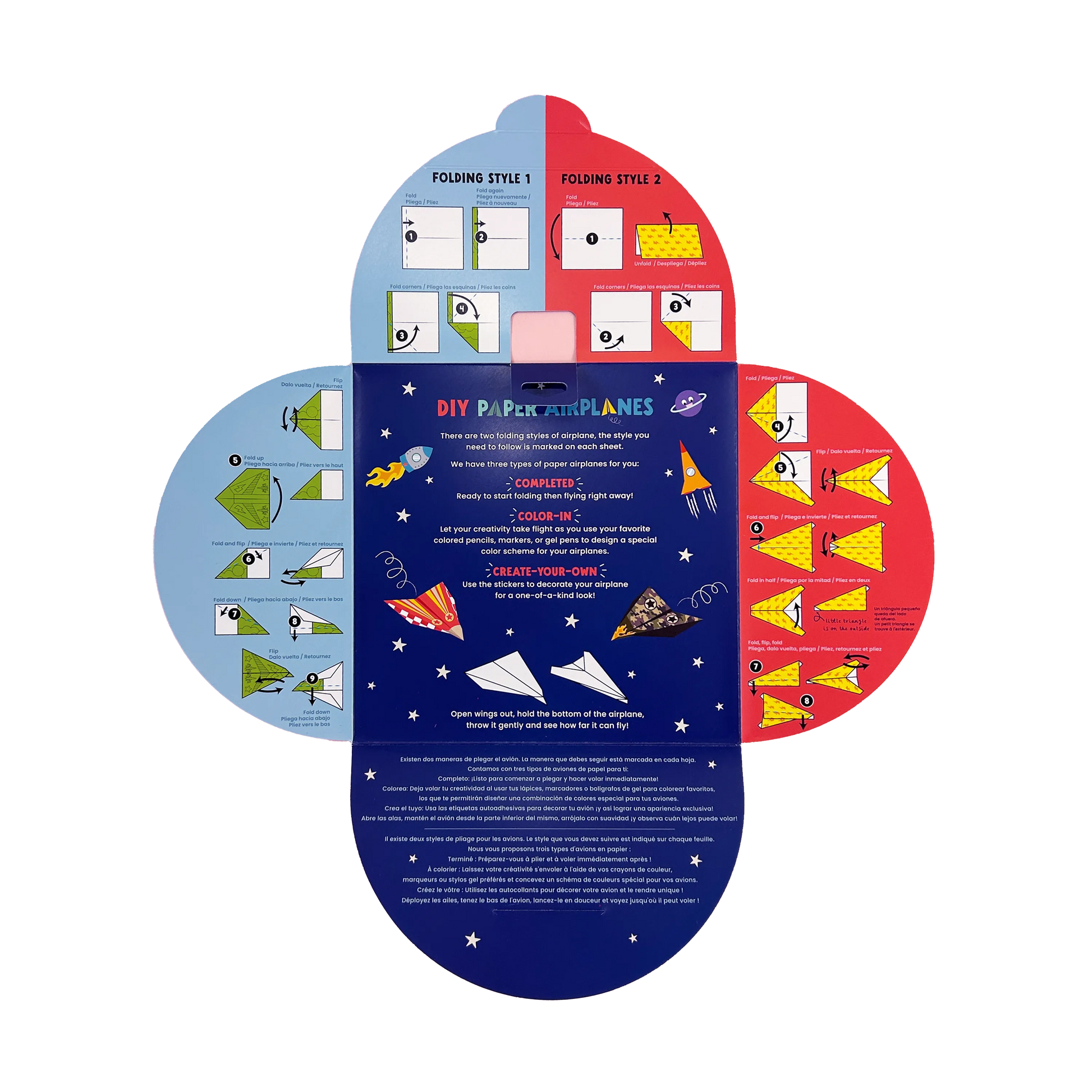 Open instructions for OOLY DIY Paper Airplanes Activity Kit