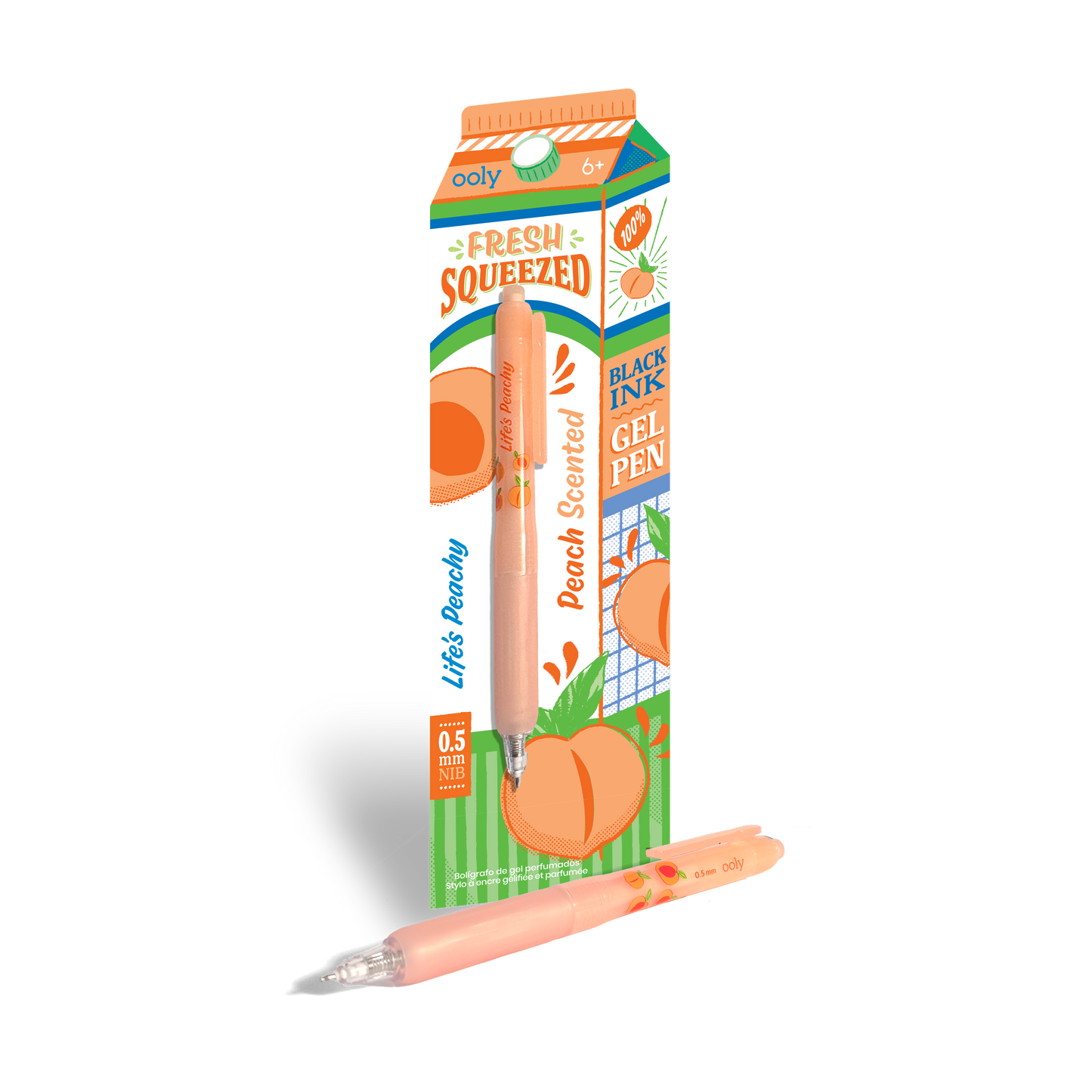 Fresh Squeezed: Black Ink Scented Gel Pen - Peach (1 PC)