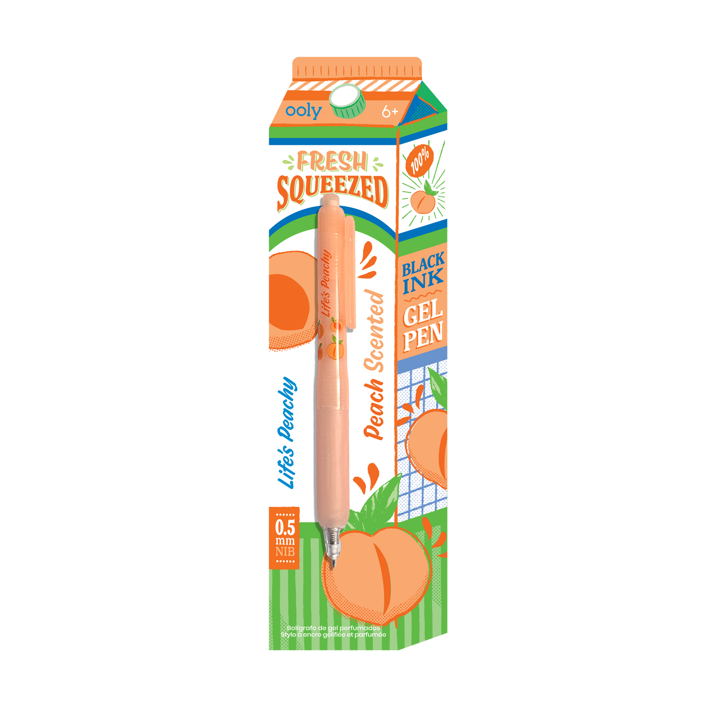 Fresh Squeezed: Black Ink Scented Gel Pen - Peach (1 PC)
