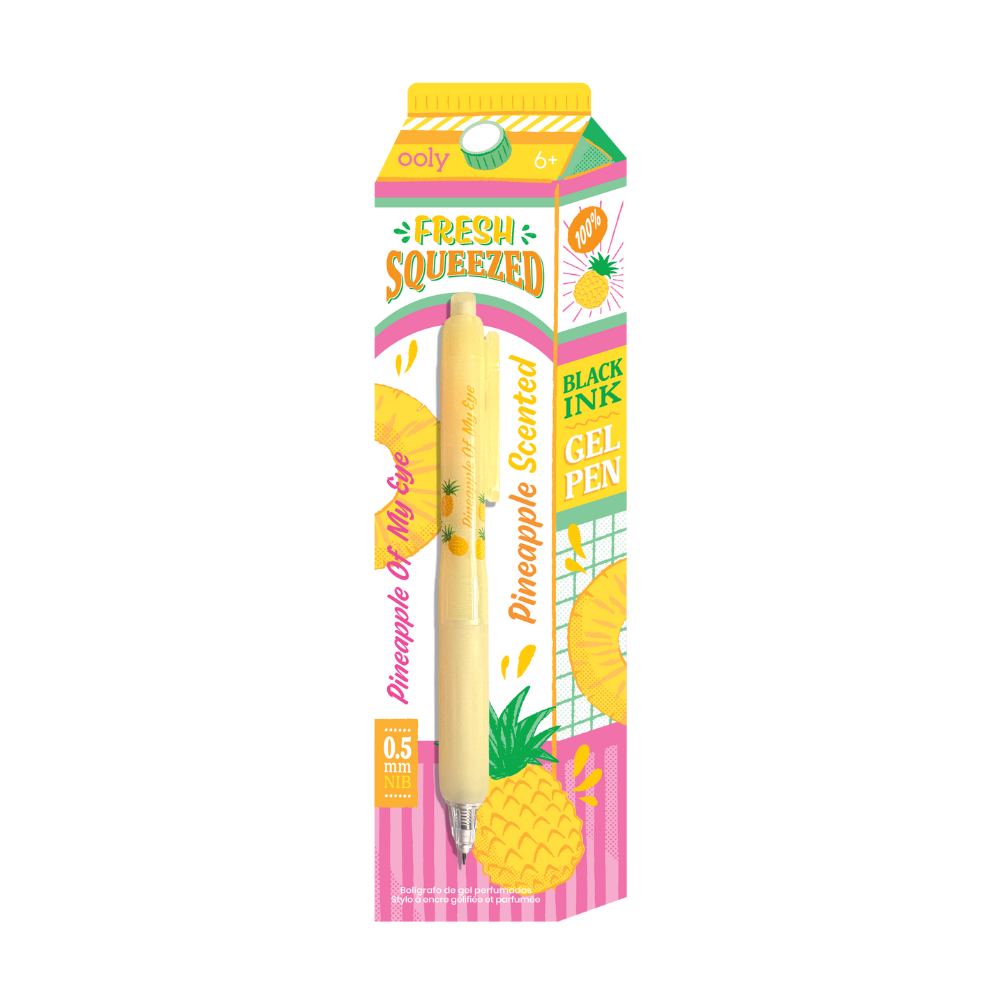 Fresh Squeezed: Black Ink Scented Gel Pen - Pineapple (1 PC)