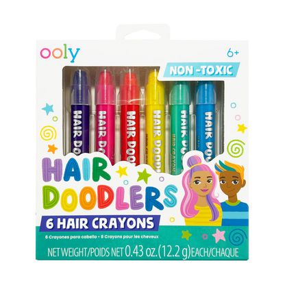 OOLY Hair Doodlers Hair Crayons - Set of 6 front of packaging